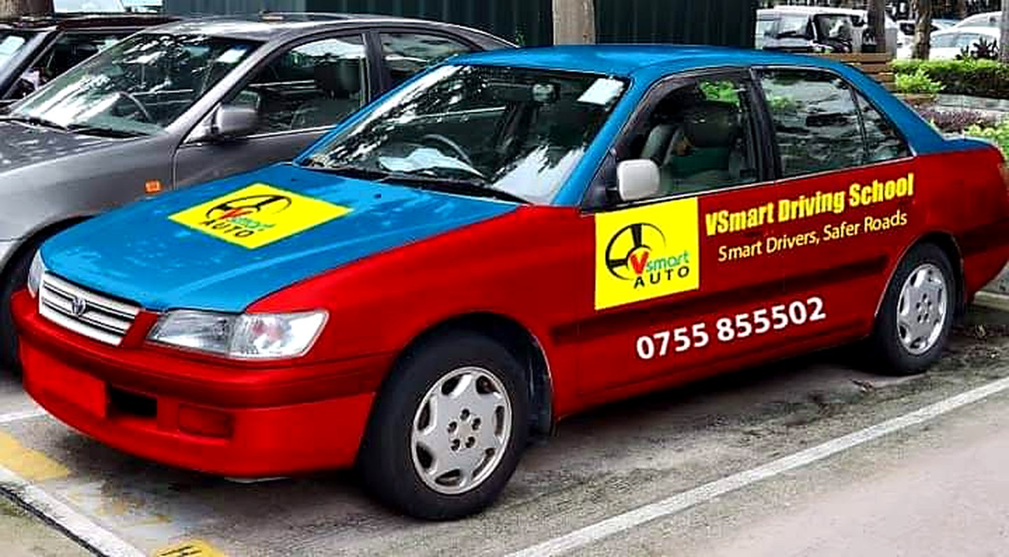 VSMART training car parked before a lesson