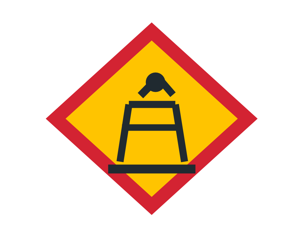 Roadworks warning sign