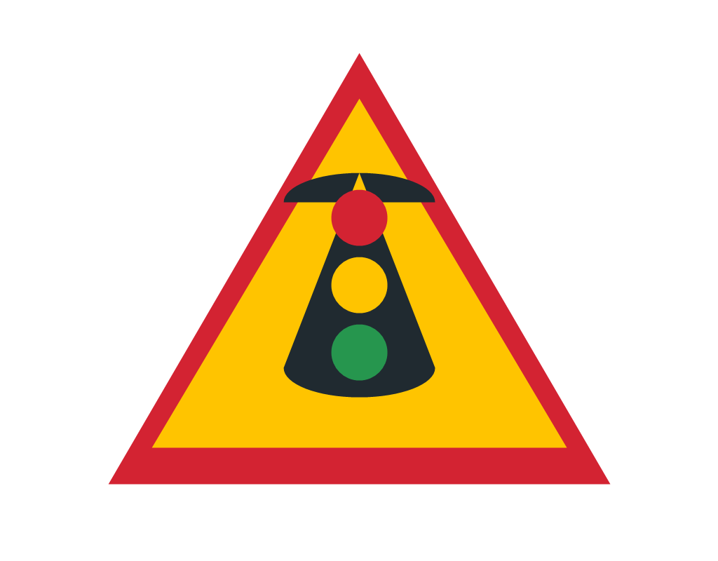 Warning sign for traffic signals ahead