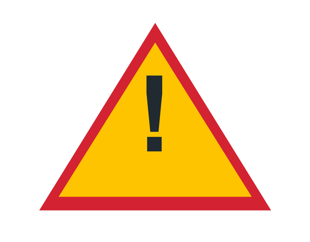 Warning sign with exclamation mark